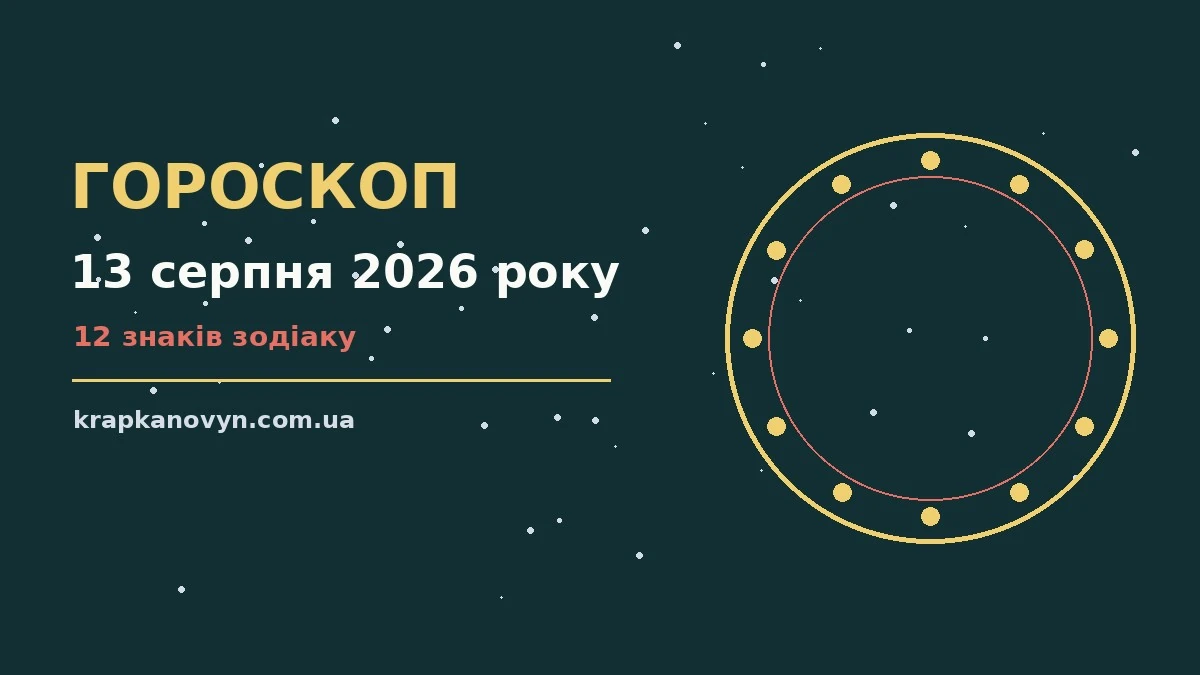 Гороскоп на 13 серпня 2026 року: важливі сигнали дня для нових справ і розмов