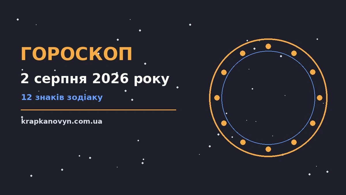 Гороскоп на 2 серпня 2026 року: важливі сигнали дня для нових справ і розмов