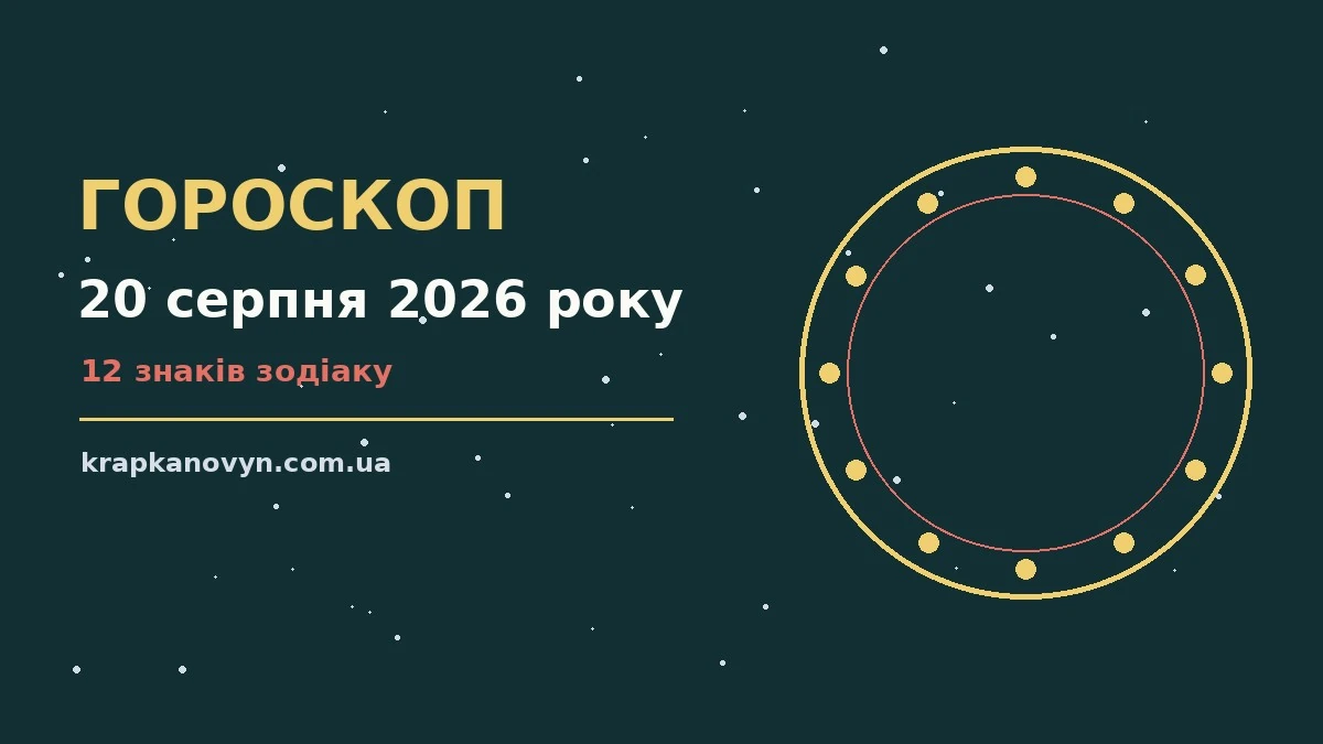 Гороскоп на 20 серпня 2026 року: важливі сигнали дня для нових справ і розмов