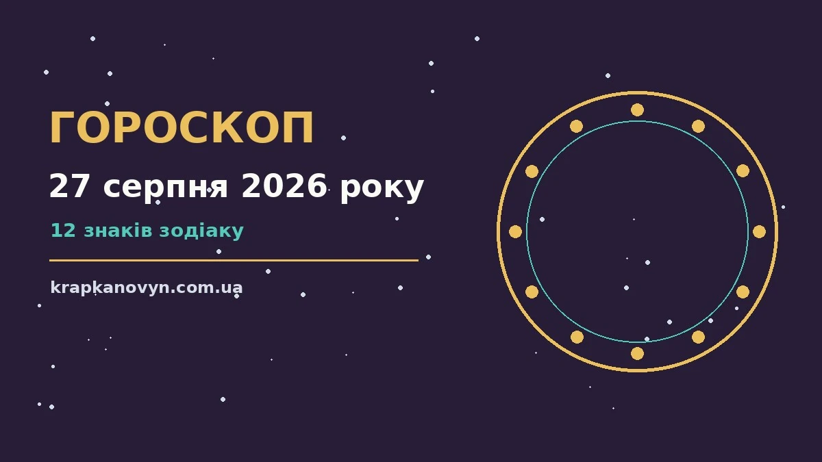 Гороскоп на 27 серпня 2026 року: важливі сигнали дня для нових справ і розмов