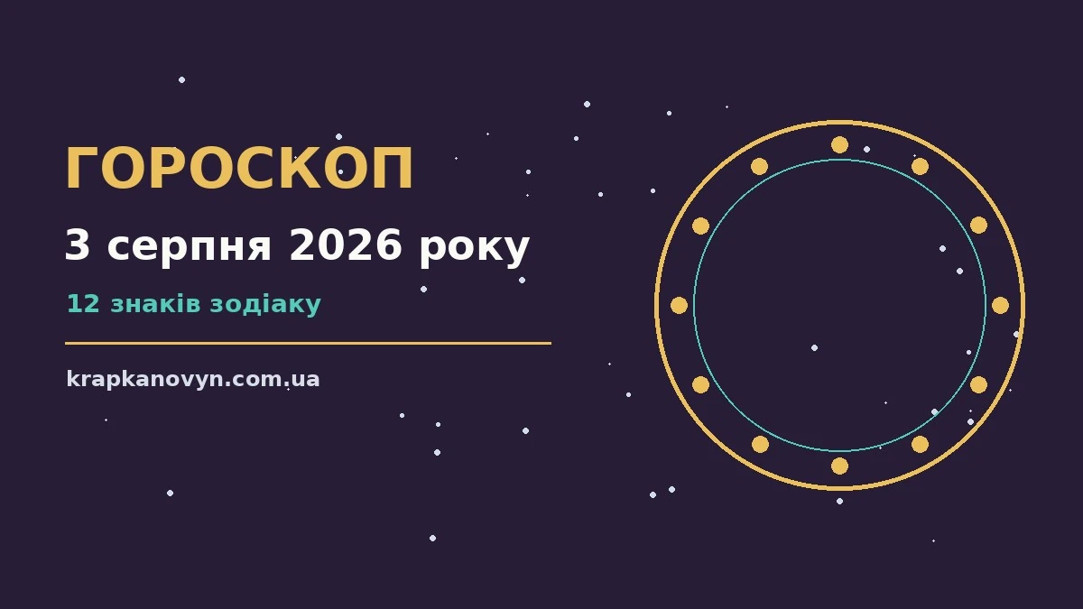 Гороскоп на 3 серпня 2026 року: важливі сигнали дня для нових справ і розмов