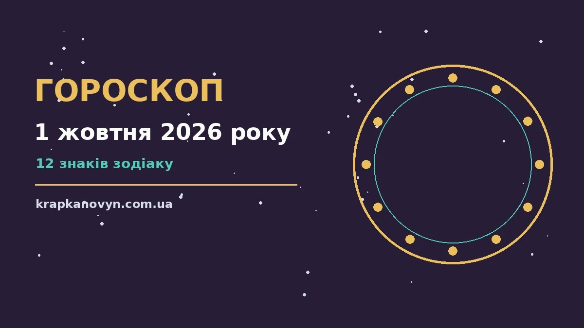 Гороскоп на 1 жовтня 2026 року: важливі сигнали дня для нових справ і розмов