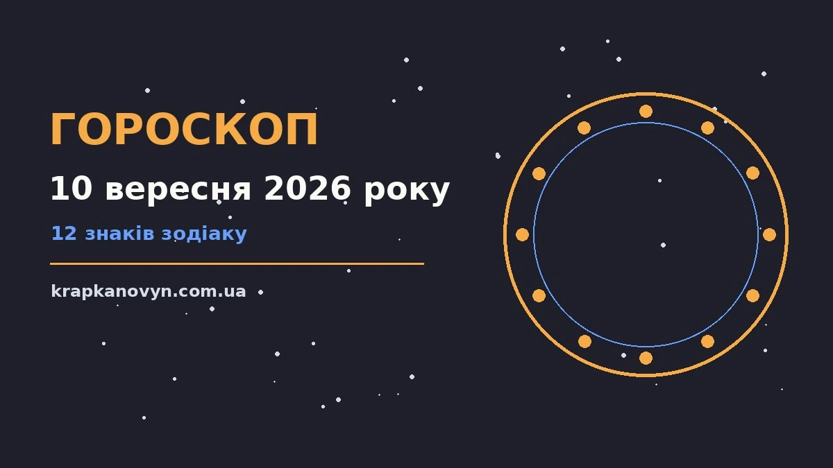 Гороскоп на 10 вересня 2026 року: важливі сигнали дня для нових справ і розмов