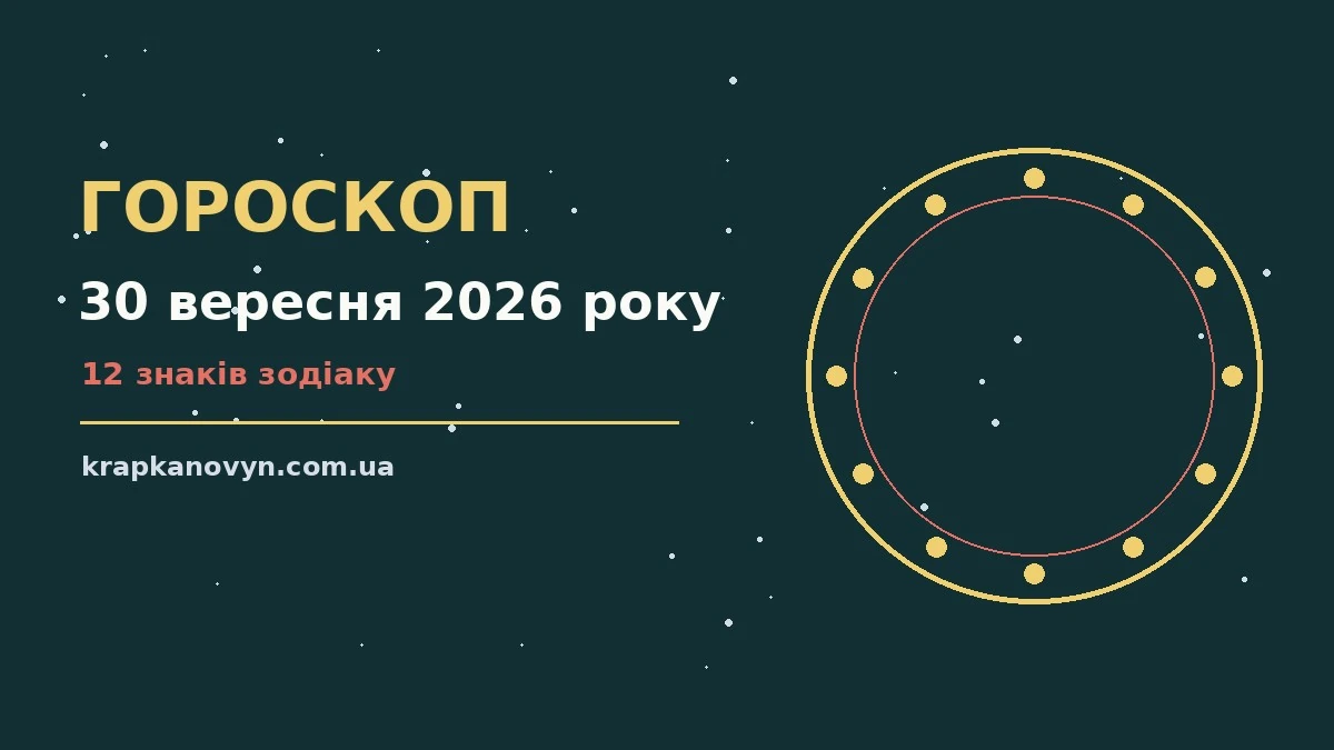 Гороскоп на 30 вересня 2026 року: важливі сигнали дня для нових справ і розмов