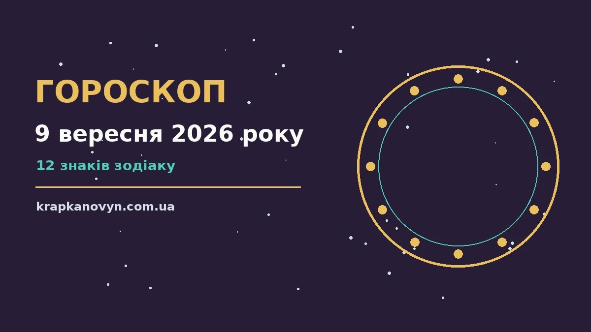 Гороскоп на 9 вересня 2026 року: важливі сигнали дня для нових справ і розмов