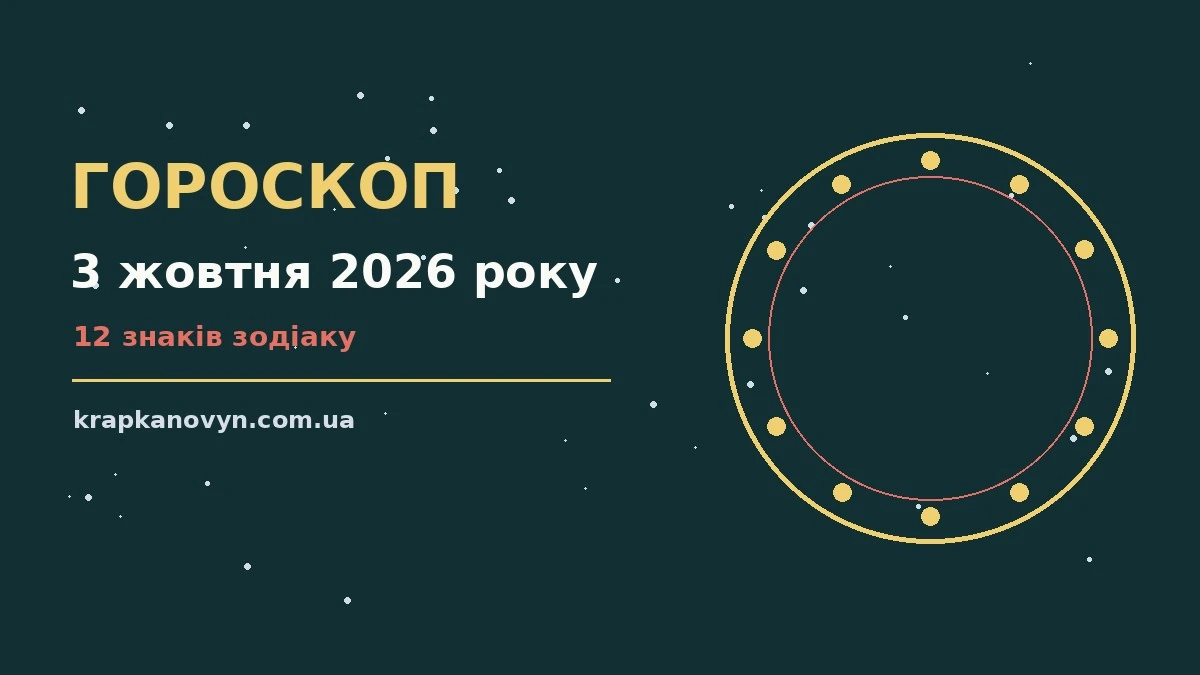 Гороскоп на 3 жовтня 2026 року: важливі сигнали дня для нових справ і розмов